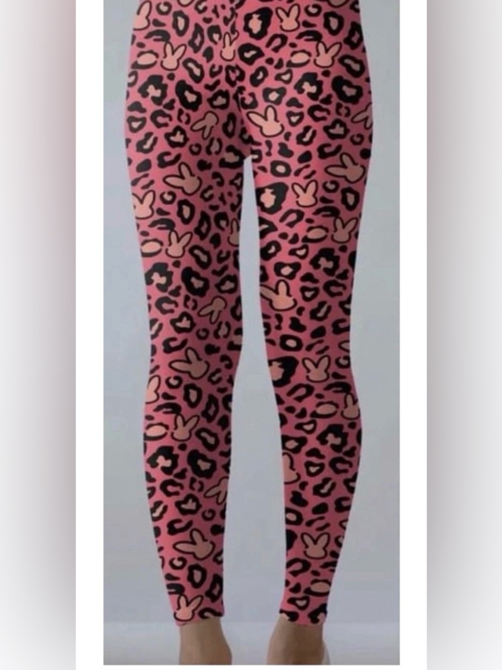 Easter Pink Bunny Leopard  Leggings Size OS (2-12) New